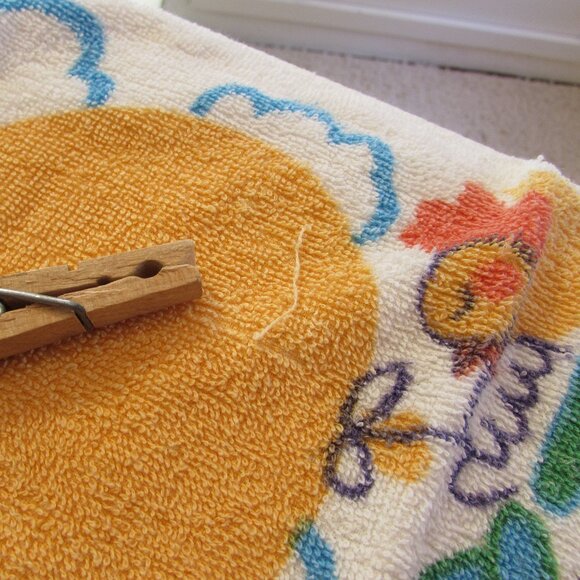 Vintage 1970s "Love is..." Beach Towel 54"x28" HAS WEAR - Picture 11 of 15